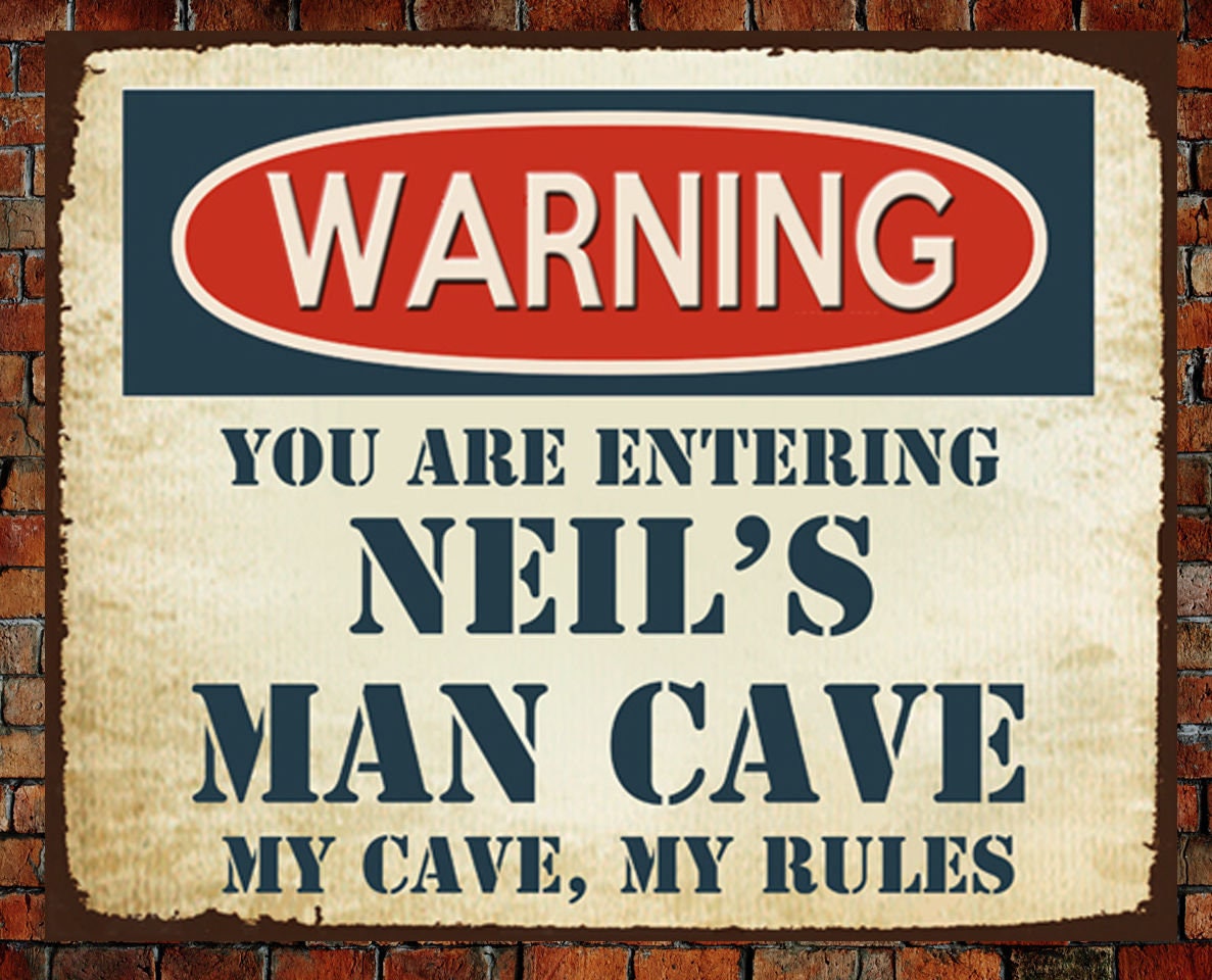 Personalised Metal Vintage MAN CAVE Sign Bar Gift Brother Dad Christmas Garage