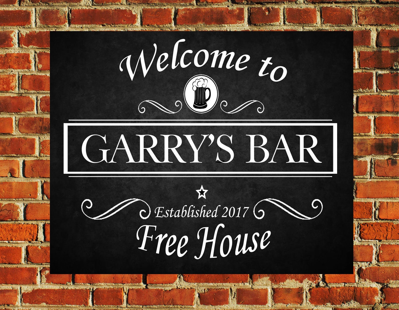 Personalised Black Pub Beer Bar Funny Metal Wall Sign Gift Present Landlord