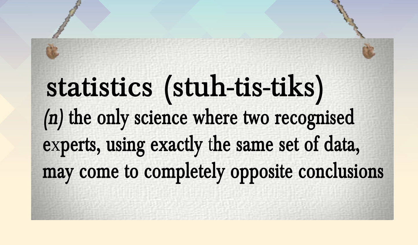 Statistics Definition Funny Metal Hanging Wall Plaque Gift Present Birthday Christmas