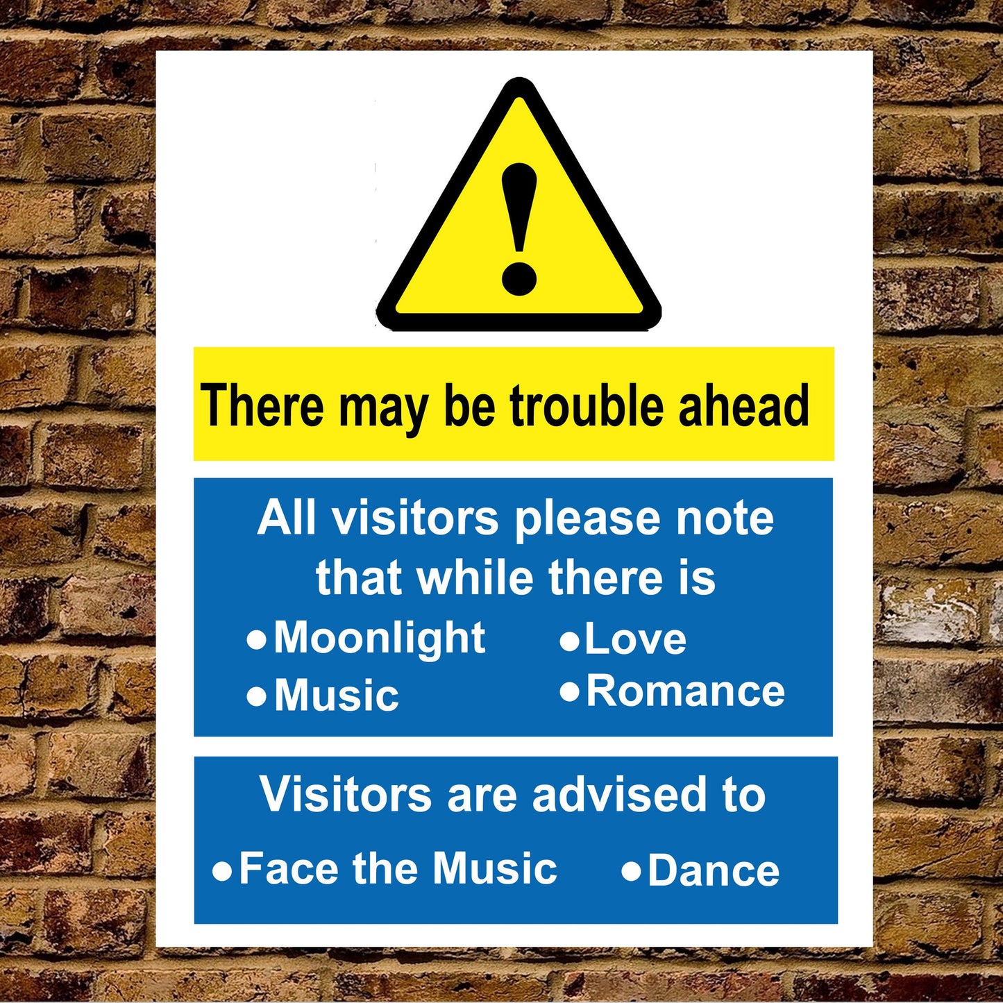 Funny Dance Warning Metal Wall Sign Gift Present Music Dancing Sign