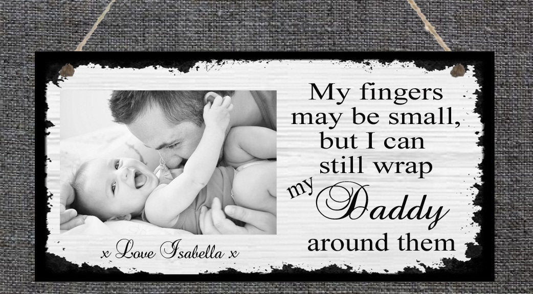 Personalised Fingers Photo Metal Hanging Wall Plaque Gift Present Birthday Christmas Father's Day Mother's Day Mummy Daddy New Baby