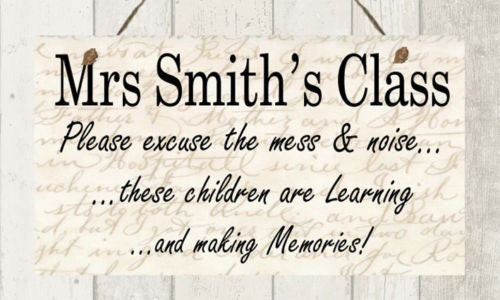 Special Teacher Classroom Mess Metal Hanging Wall Plaque Gift Present Birthday Christmas School Nursery Teacher Teaching Assistant Thank You