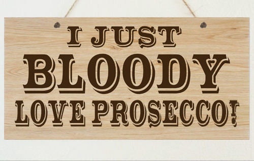 Personalised Bloody Love Alcohol Metal Wood Grain Effect Hanging Plaque Funny Gin Vodka Prosecco Whisky