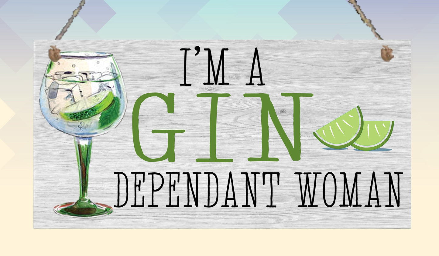 Funny Gin Metal Hanging Plaque Mother's Day Birthday Christmas Friend Present Gift