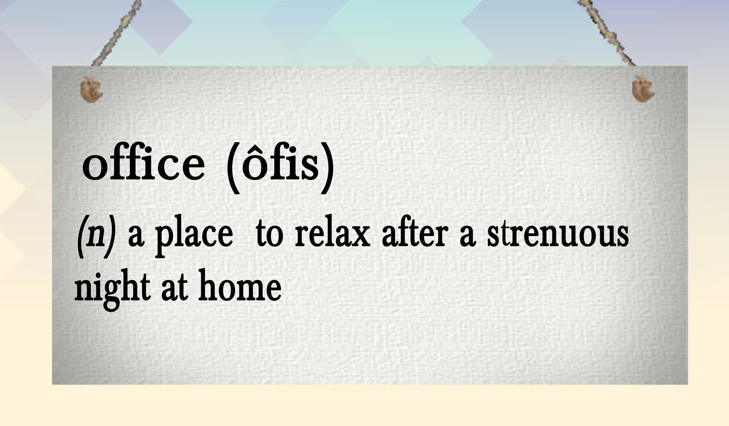 Office Definition Funny Metal Hanging Wall Plaque Gift Present Birthday Christmas Dictionary Job Occupation Colleagues Colleague Friend