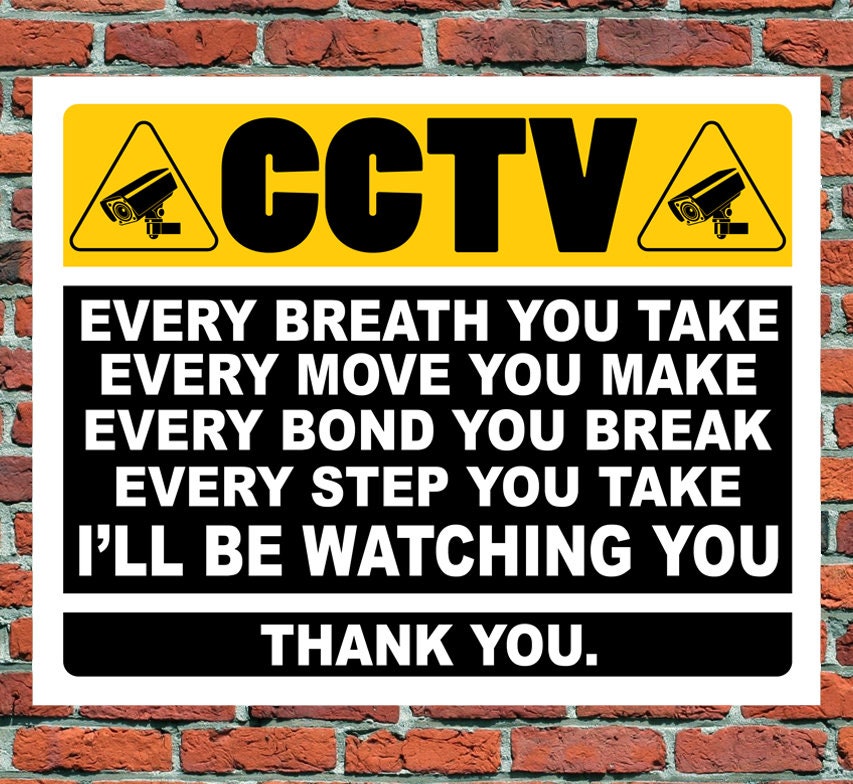 Funny Cctv Warning Metal Sign Gift Waterproof Garage Parking Outdoor The Police
