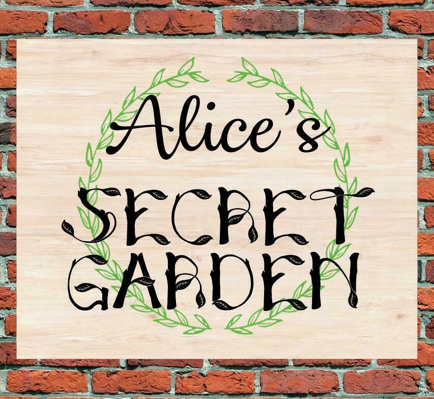 Personalised Secret Garden Metal Sign Outdoor Plaque Gift Present House Patio