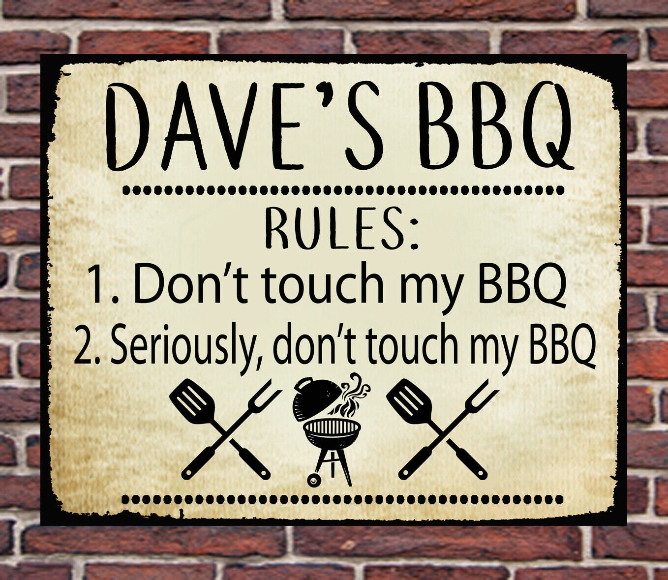 PERSONALISED Funny BBQ Garden Metal Wall Sign Gift Dad Present
