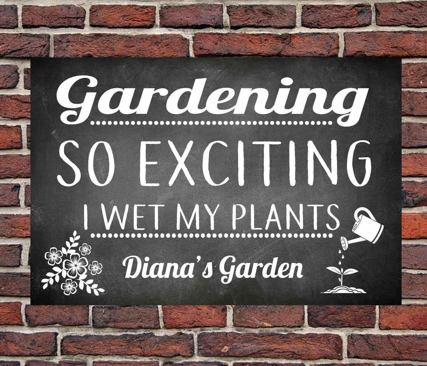 PERSONALISED Funny Gardening Metal Wall Sign Gift Present Plants