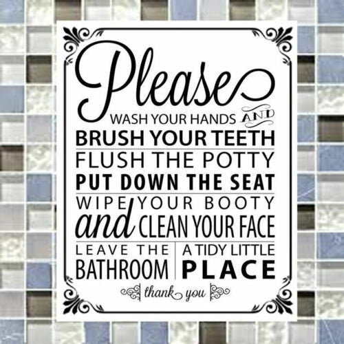 Metal Bathroom Sign Wall/Door Sign Gift Toilet