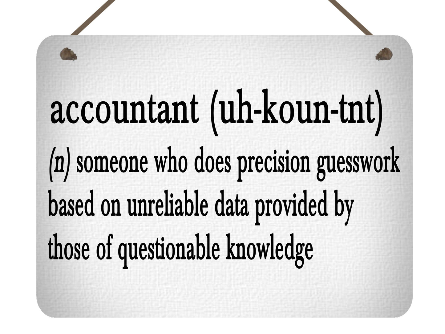 Accountant Definition Funny Hanging Wall Plaque Gift Present Birthday Christmas Dictionary Joke