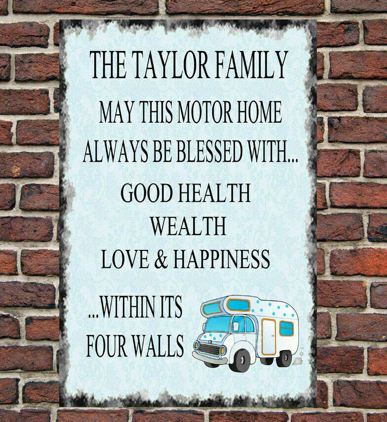 Personalised Caravan Camping Camper Metal Sign Motorhome Campervan Gift Present Family