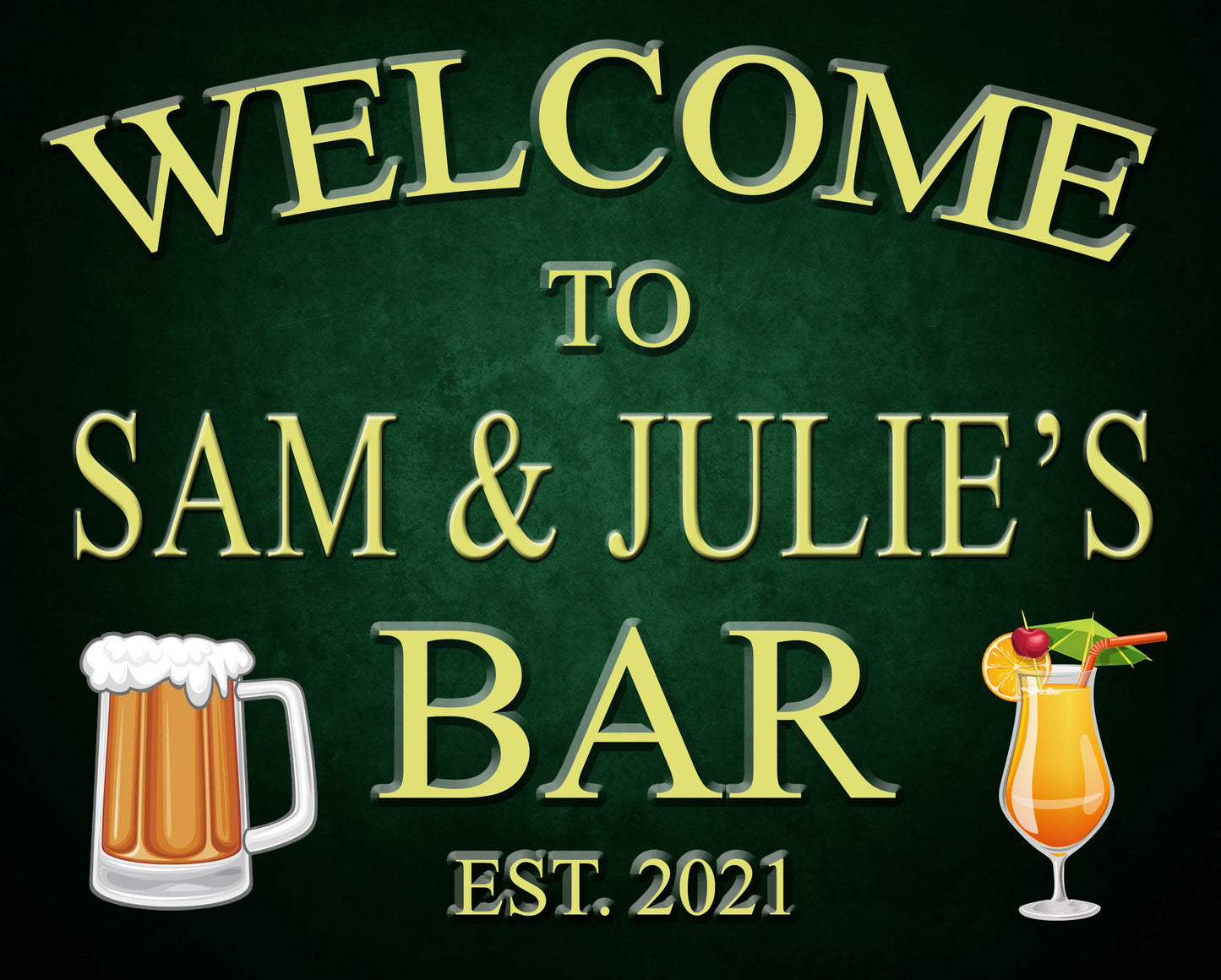 Personalised Metal Bar Wall Sign Gift Present Friends Garden Waterproof Beer Choice of 4 Colours