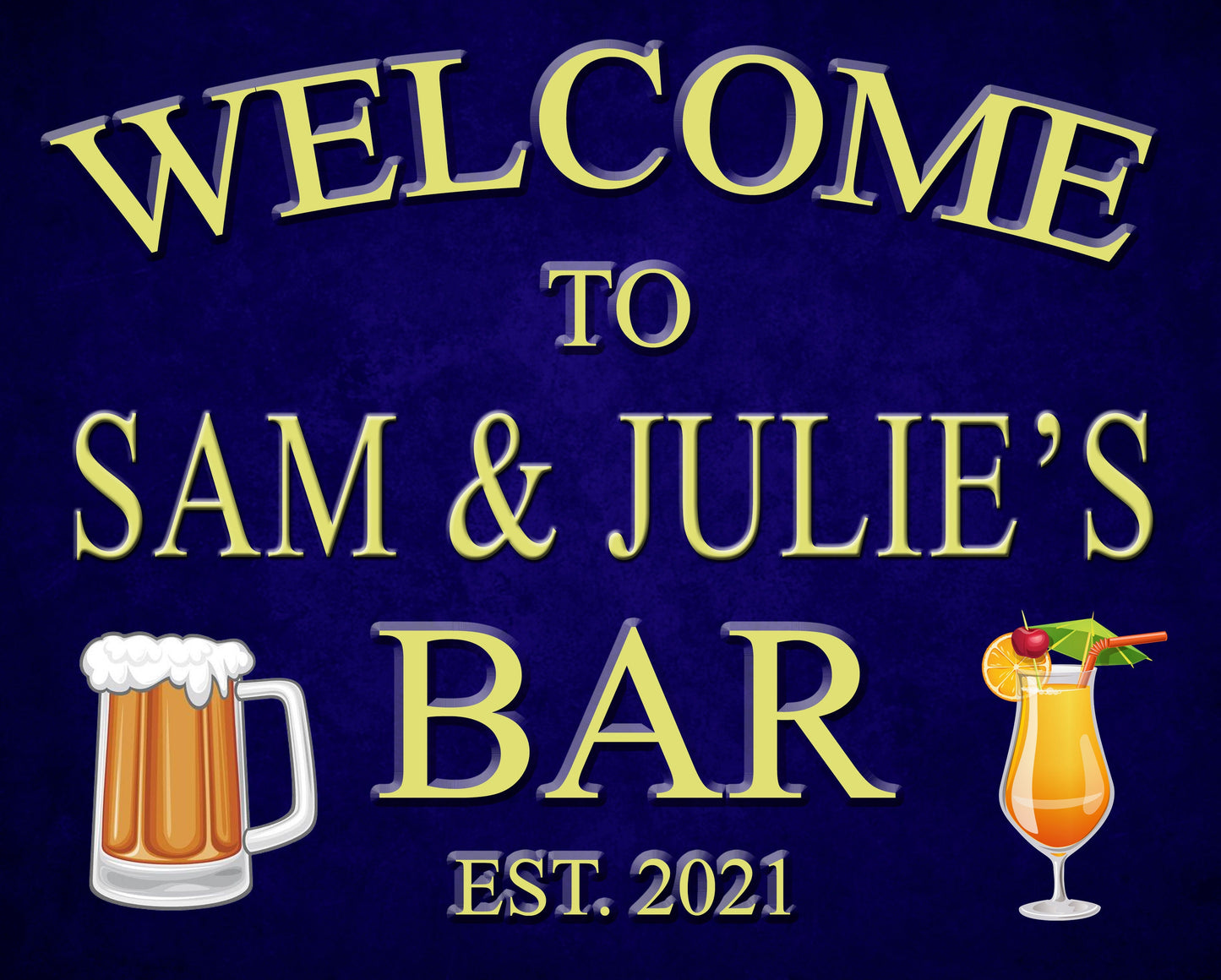 Personalised Metal Bar Wall Sign Gift Present Friends Garden Waterproof Beer Choice of 4 Colours
