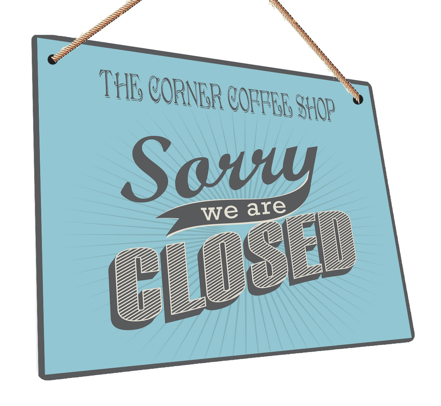 Personalised Retro Metal Open/Closed Double Sided Shop Sign Your Business Name or Logo