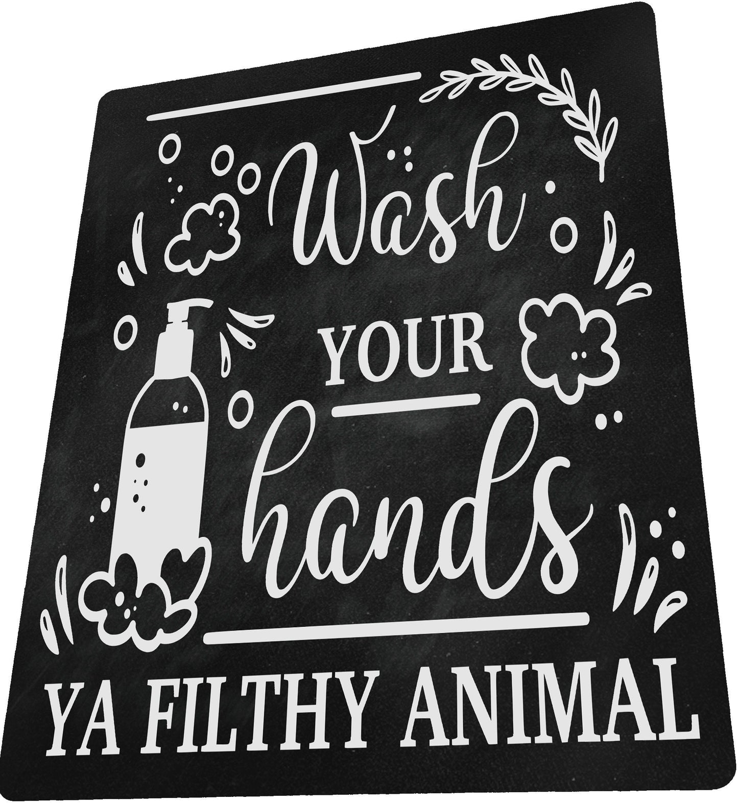 Chalk Board Style Metal Sign Wash Your Hands Bathroom Kitchen Family Gift House Present