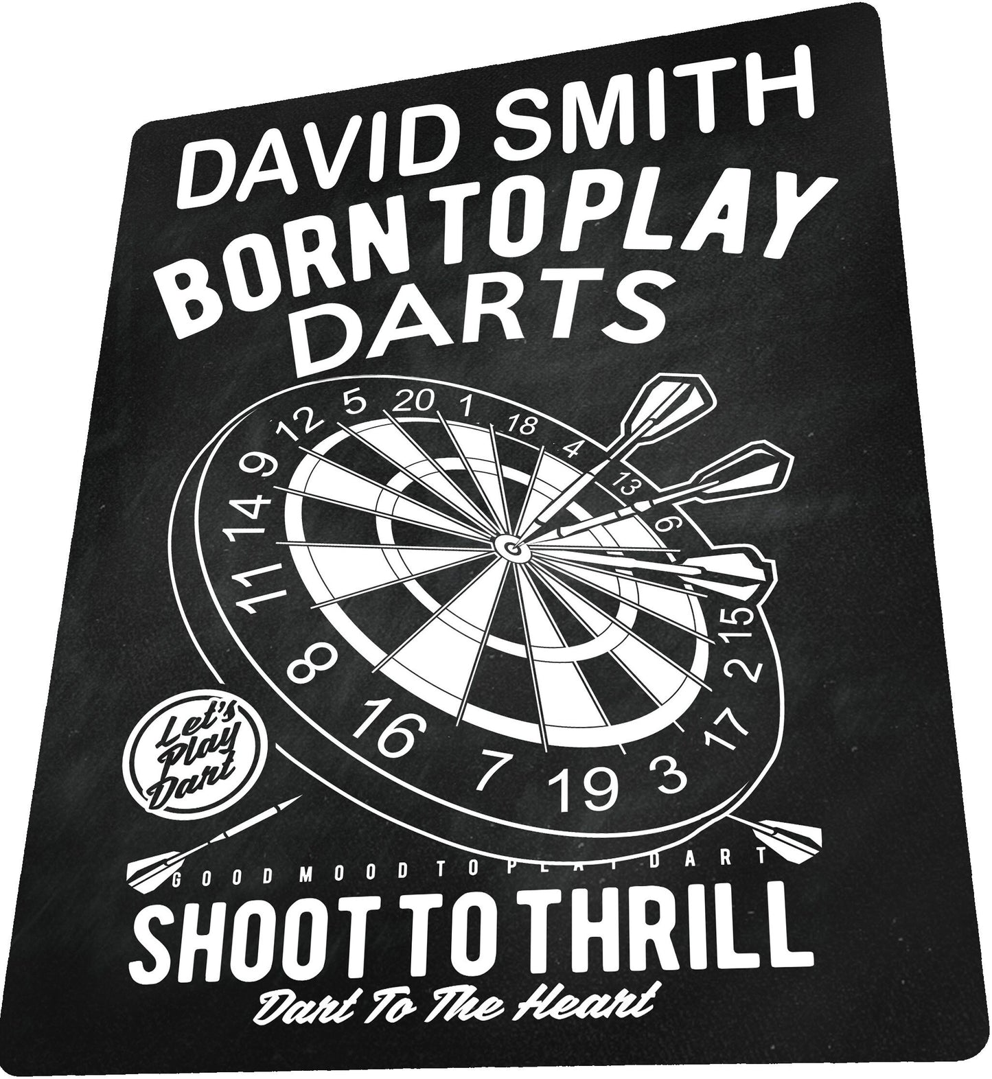 PERSONALISED Retro Vintage Born to Play Darts Dad Grandad Metal Wall Sign Gift Present Chalkboard Style