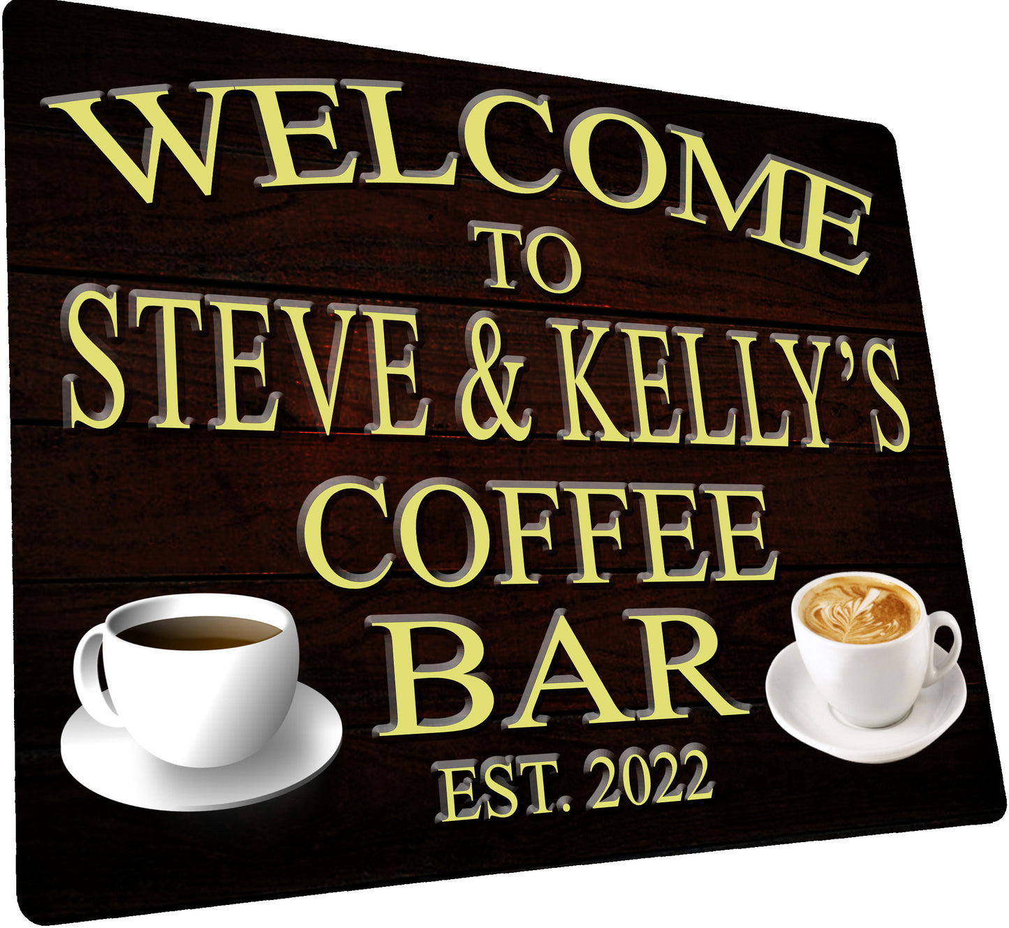 Personalised Metal Coffee Bar Wall Sign Gift Present Friends Kitchen Waterproof Coffee