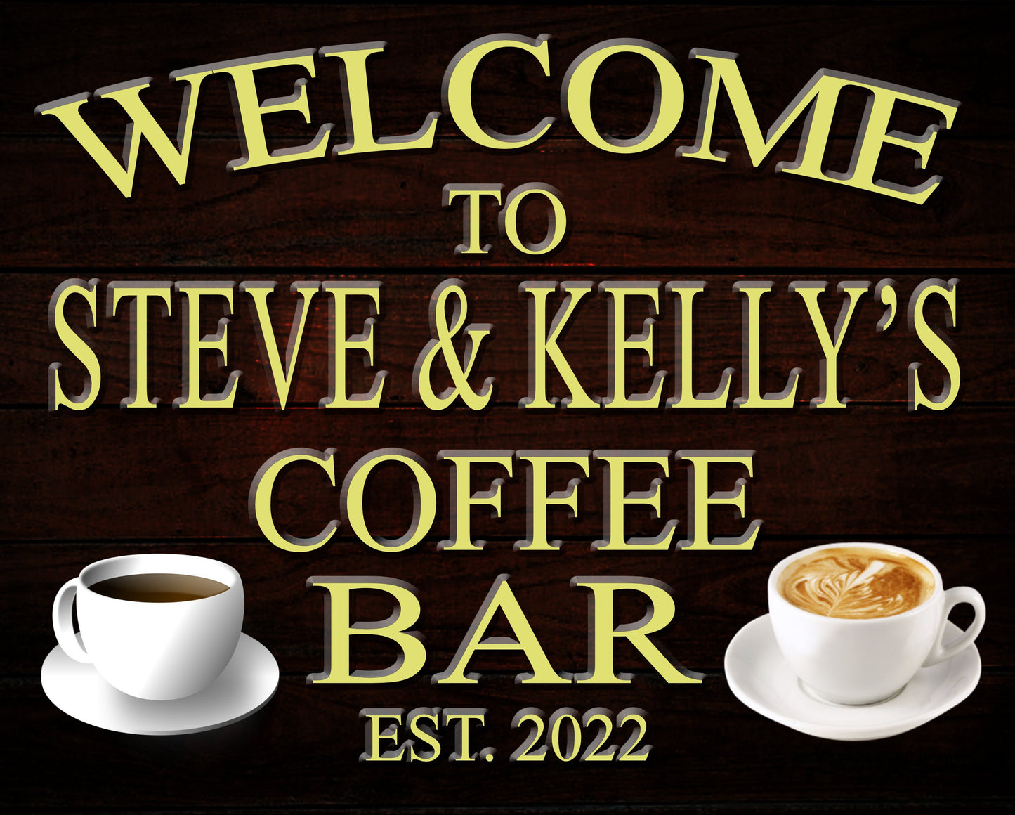 Personalised Metal Coffee Bar Wall Sign Gift Present Friends Kitchen Waterproof Coffee