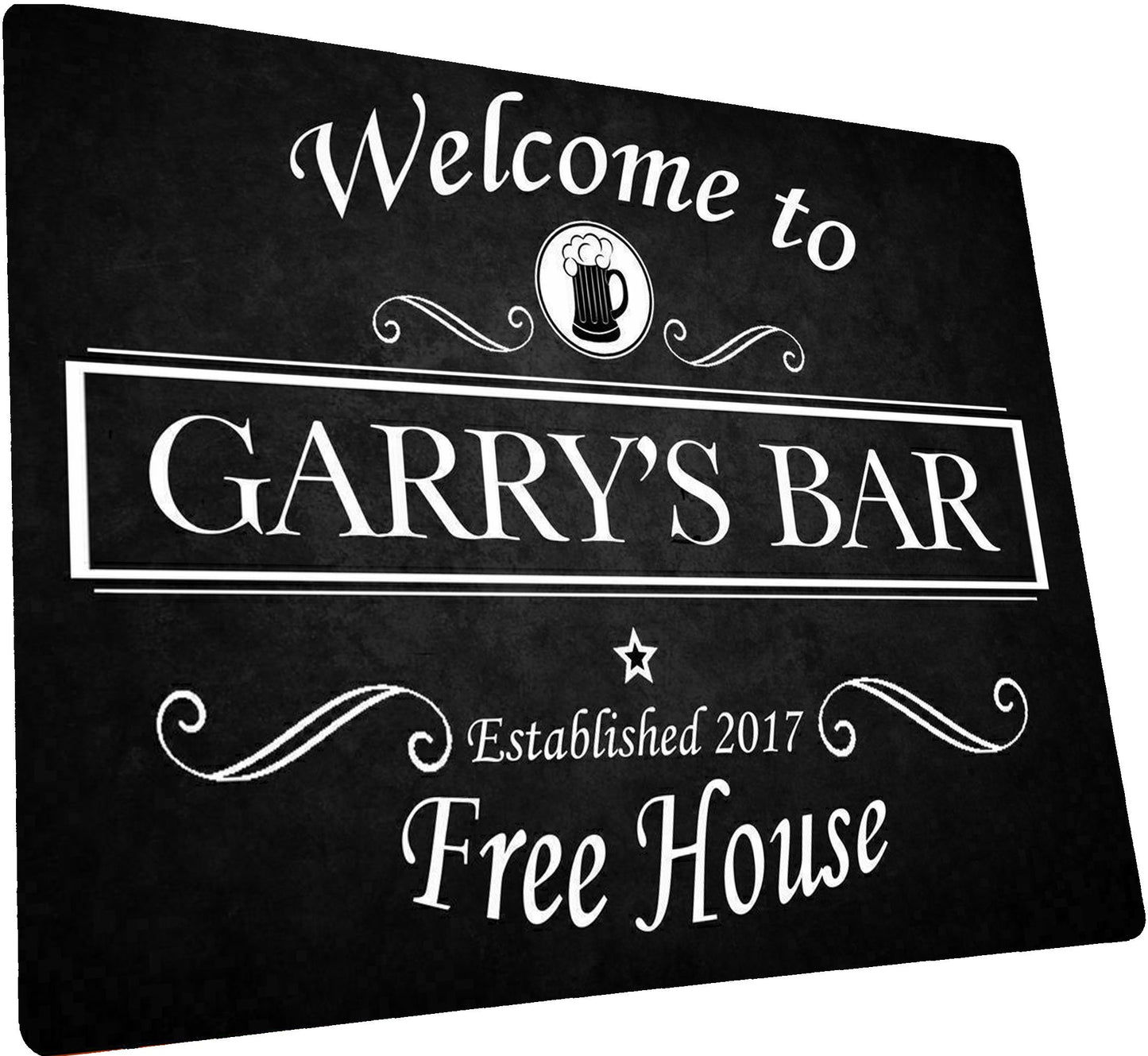 Personalised Black Pub Beer Bar Funny Metal Wall Sign Gift Present Landlord