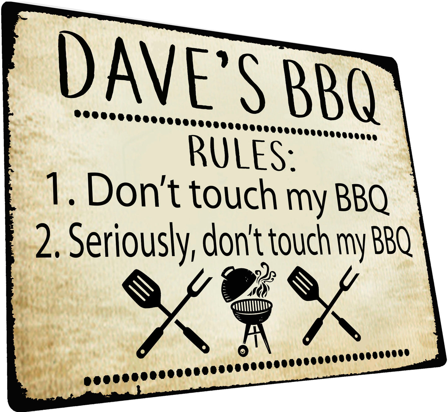 PERSONALISED Funny BBQ Garden Metal Wall Sign Gift Dad Present