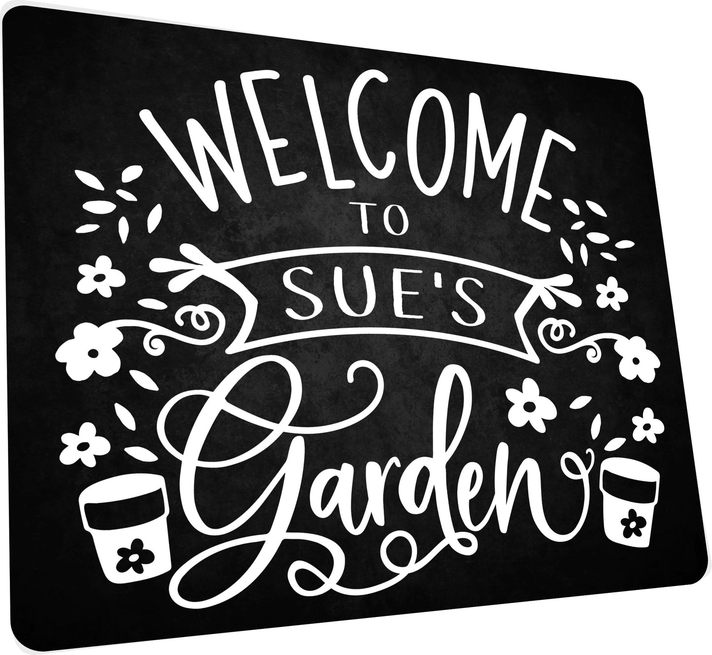 PERSONALISED Chalk Style Welcome Garden Metal Wall Sign Gift Present