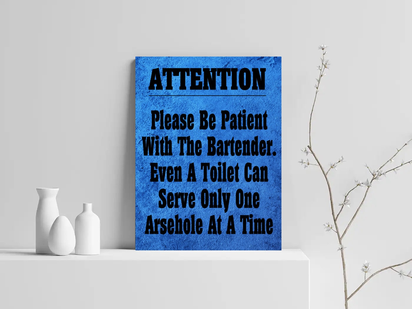 Navy Blue Pub Beer Bar Funny Metal Wall Sign Gift Present LANDLORD Bartender