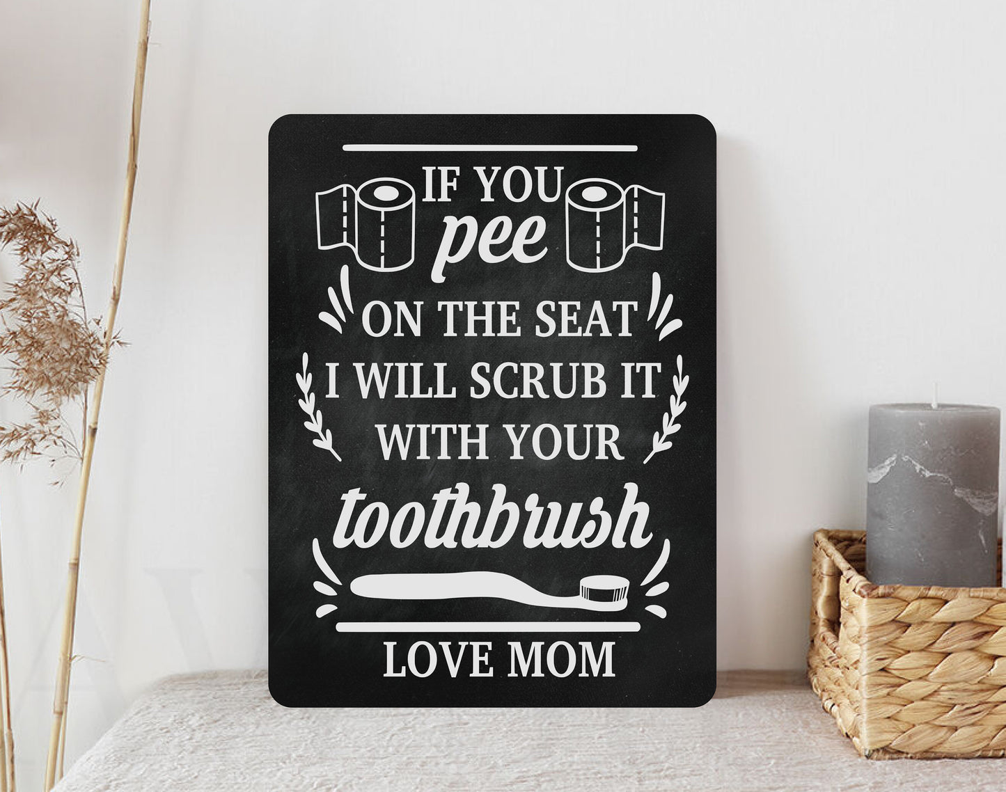 Bathroom Toilet Funny Metal Wall Sign If You Pee On The Seat!