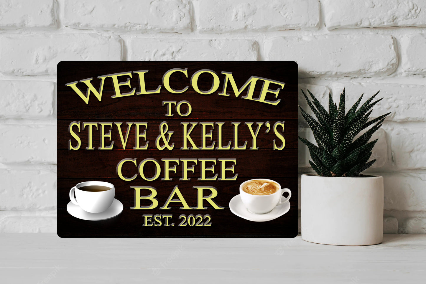 Personalised Metal Coffee Bar Wall Sign Gift Present Friends Kitchen Waterproof Coffee