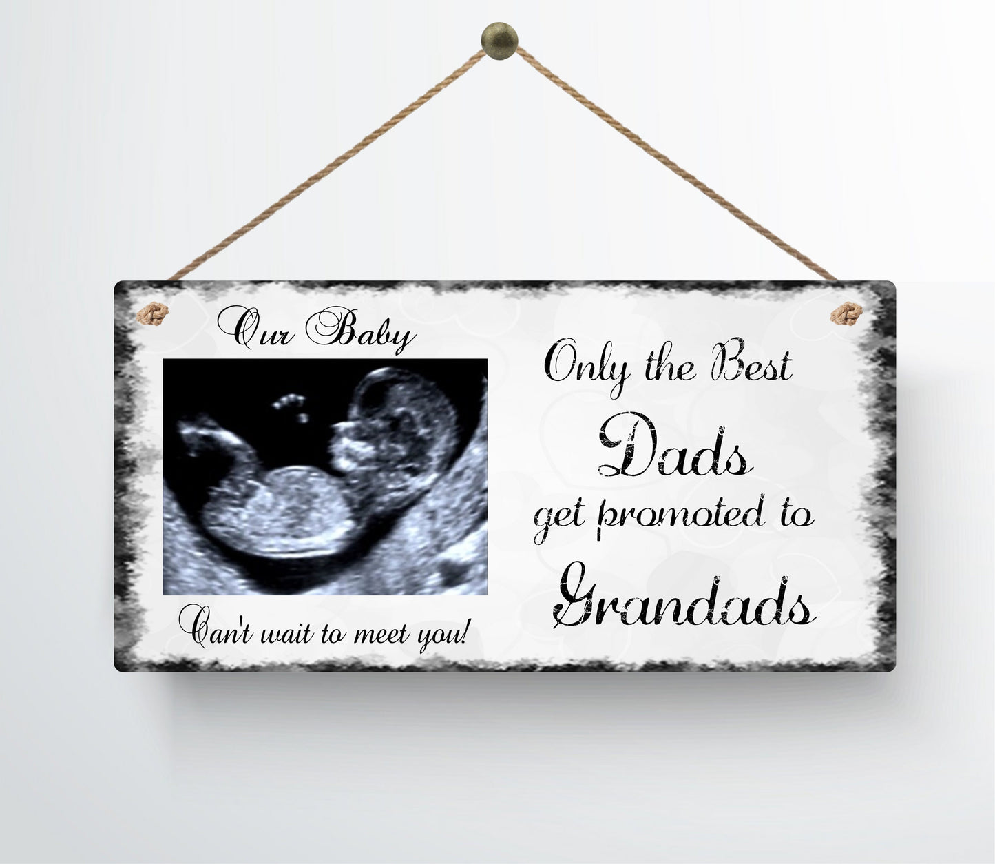 Personalised Grandparents Promoted Photo Hanging Wall Plaque Gift Present Birthday Christmas New Baby Scan