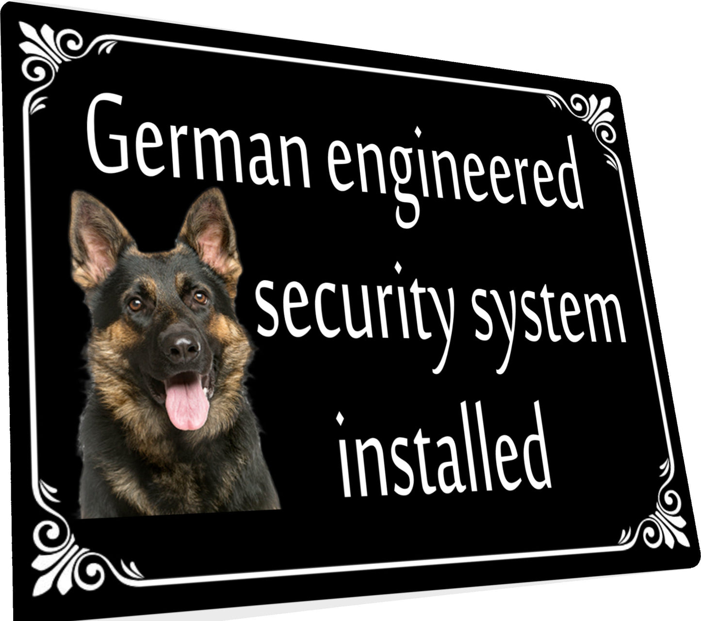 Funny German Shepherd Security Metal Sign Gift Waterproof Garage Parking Outdoor Your Image can be added