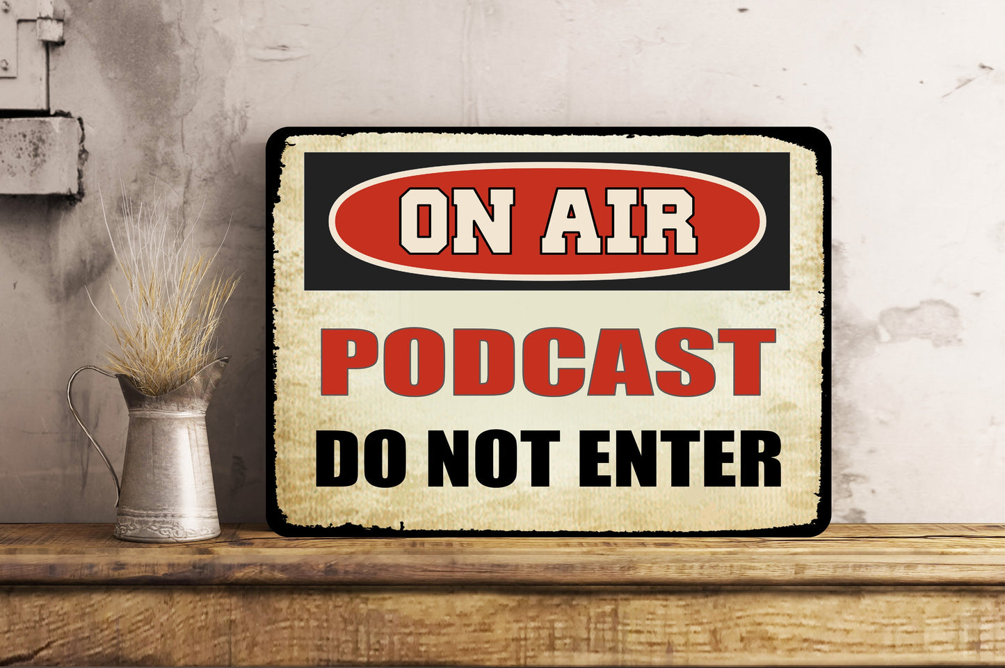 Metal ON AIR Streaming Door/Wall Sign Business Sign Gift Present Do Not Enter Any Text Any Logo