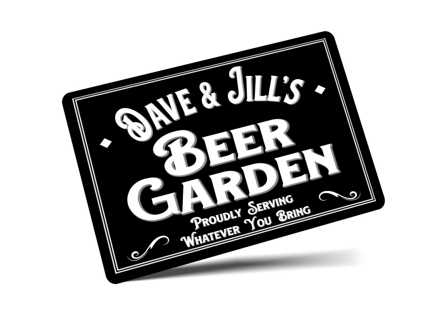 PERSONALISED Beer Garden METAL Wall Sign Gift Present Landlord Unique Gift Any Names Any Quote Hand Made Bar Landlord Present