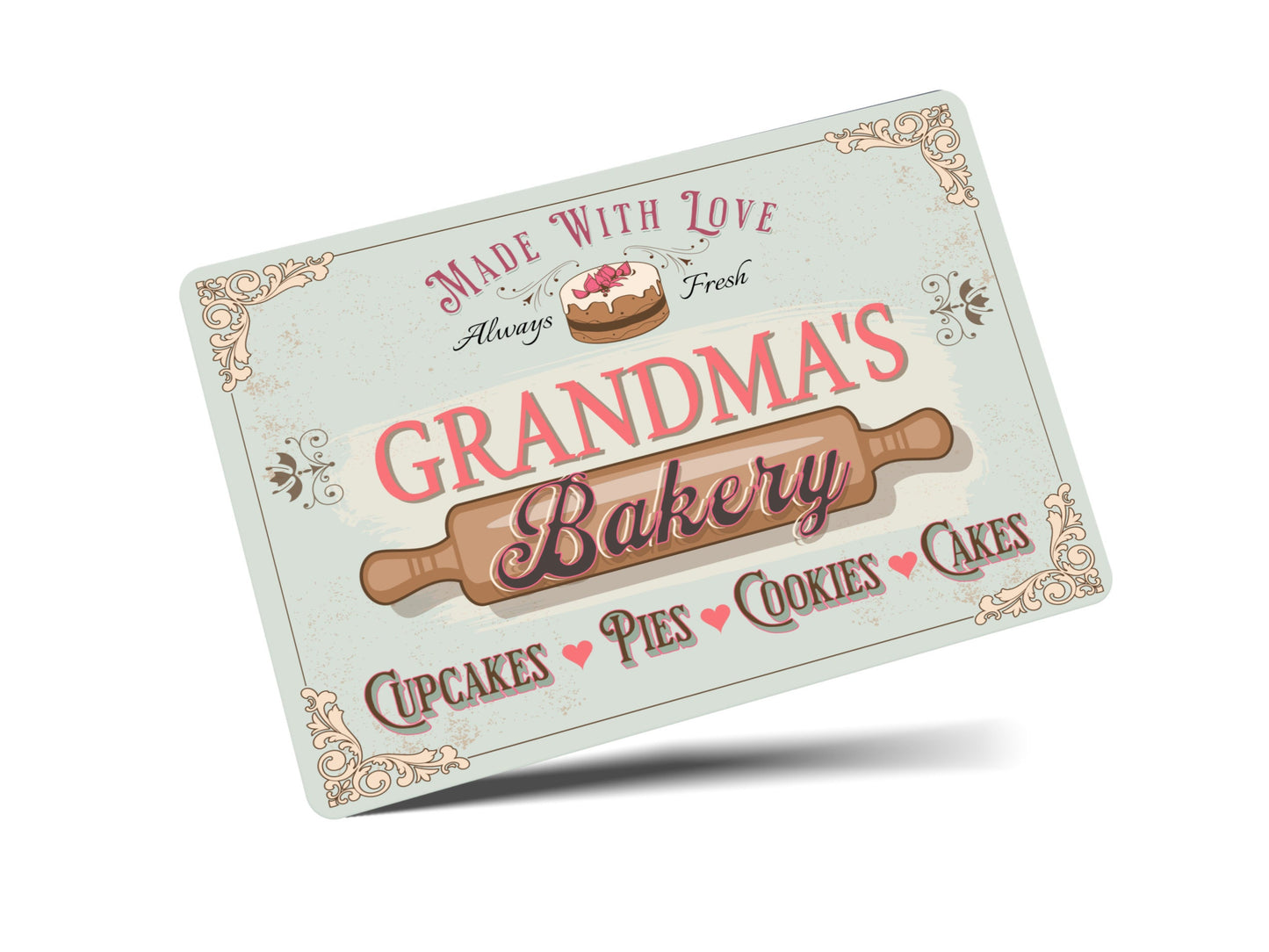 PERSONALISED Nanny's Grandma's Bakery Kitchen Metal Wall Sign Gift Present Home Nanny Mummy Granny Any Name