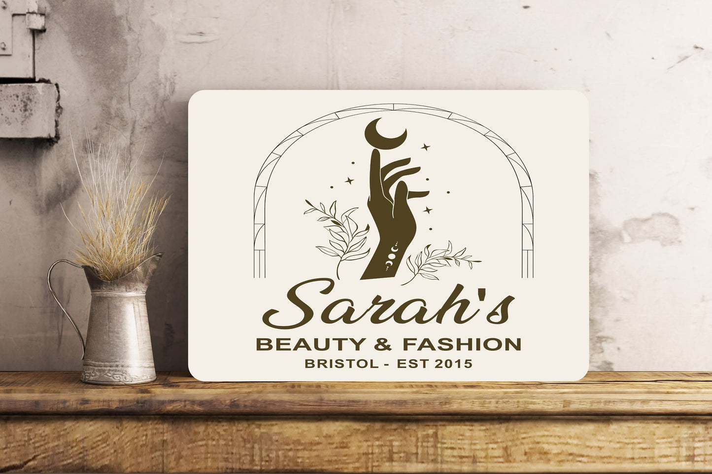 PERSONALISED Beauty Fashion Salon Metal Wall Sign Gift Present Business Sign Logo Any Name Any Company Name