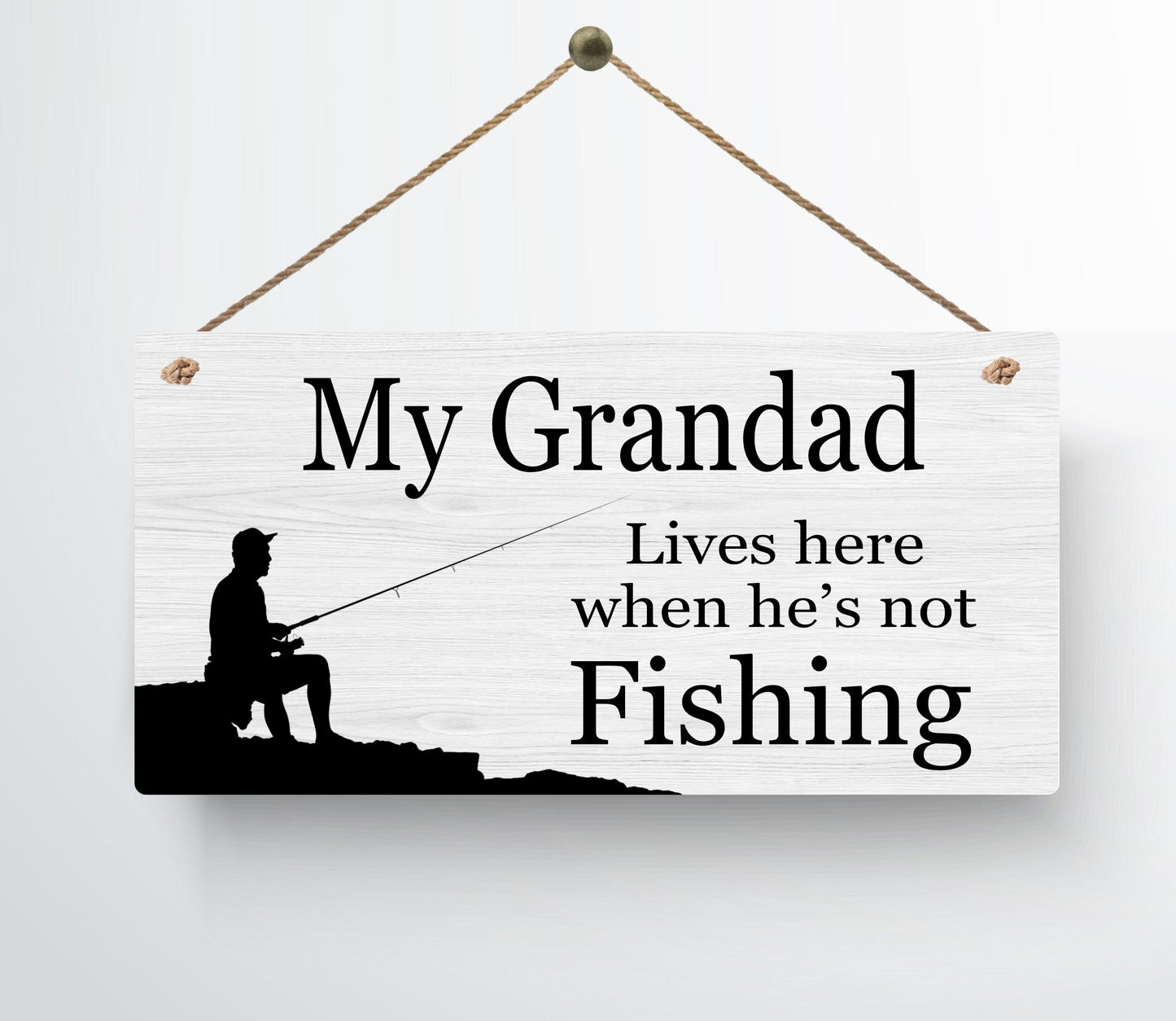 Personalised Fishing Metal hanging Plaque Birthday Christmas Present Gift Dad Daddy Grandad
