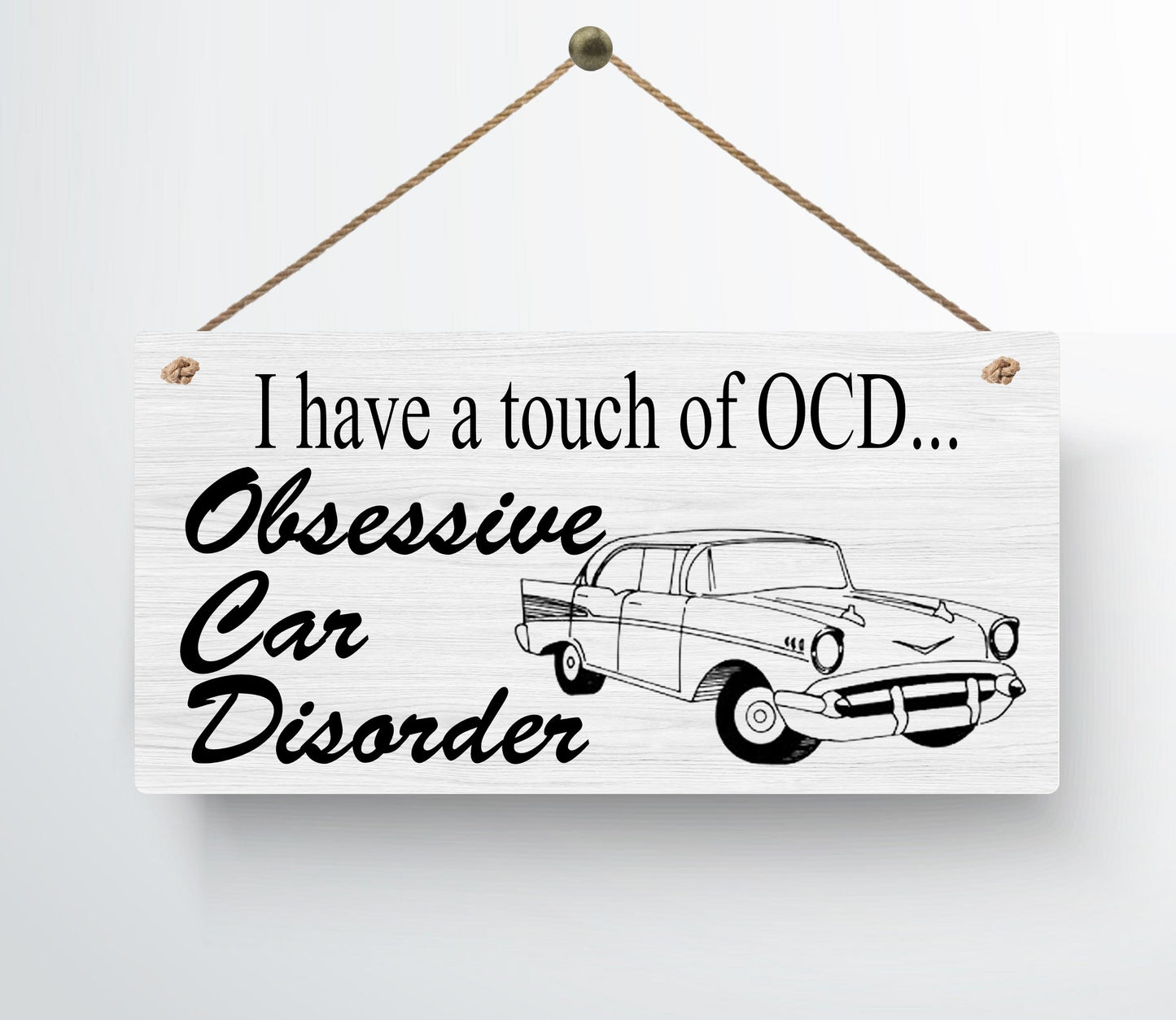 OCD Obsessive Car Disorder Funny Metal Hanging Wall Plaque Gift Present Birthday Christmas
