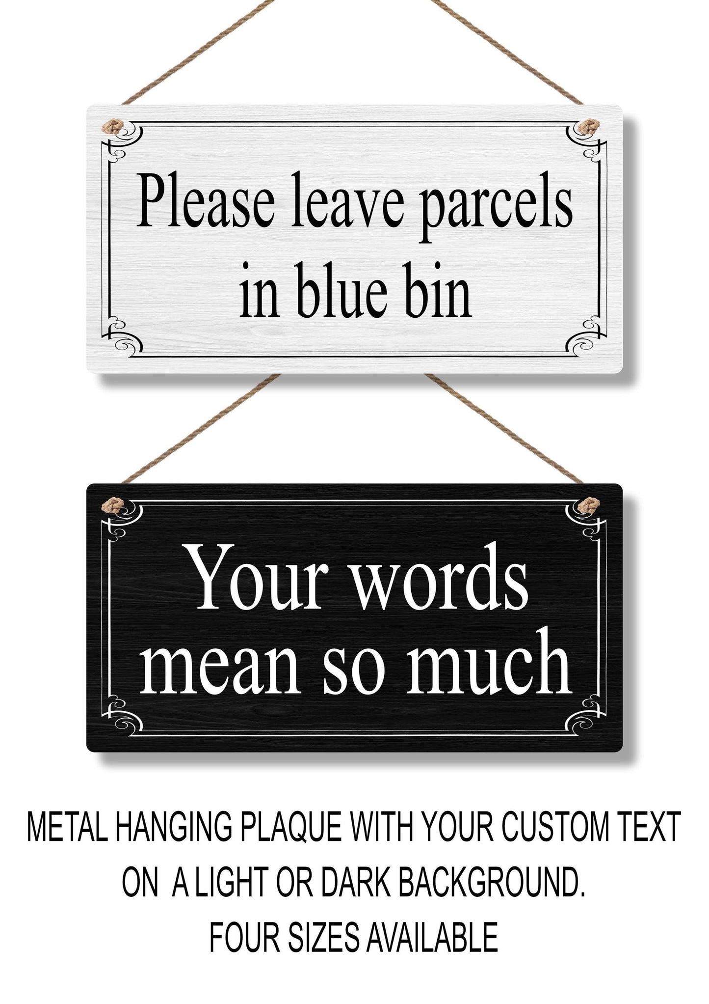 Personalised Metal Sign Hanging Plaque Gifts Custom Any Text Quotes Fun Gift Five Sizes Waterproof Indoor / Outdoor Personalized Custom