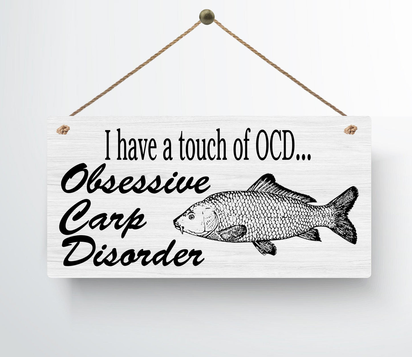 OCD Obsessive Carp Disorder Funny Metal Hanging Wall Plaque Gift Present Birthday Christmas