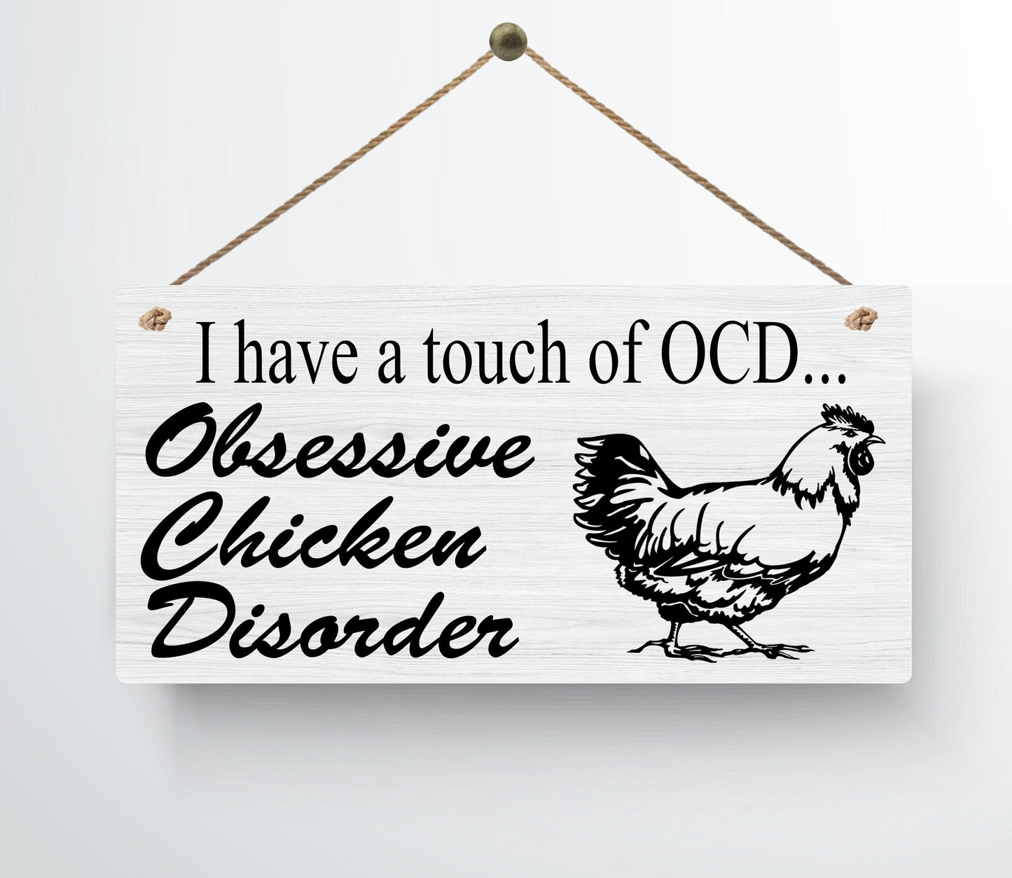 OCD Obsessive Chicken Disorder Funny Hanging Metal Wall Plaque Gift Present Birthday Christmas