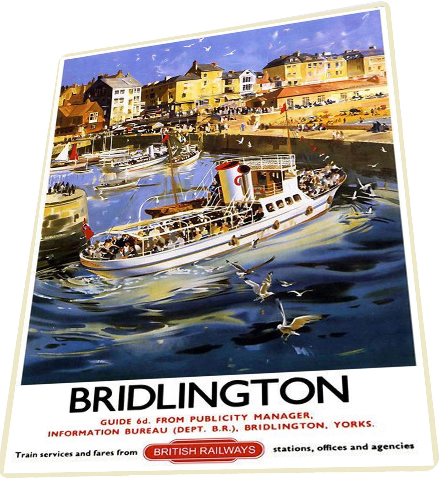 BRIDLINGTON HARBOUR Sign Plaque Vintage Retro Travel Railway Advert METAL Gift