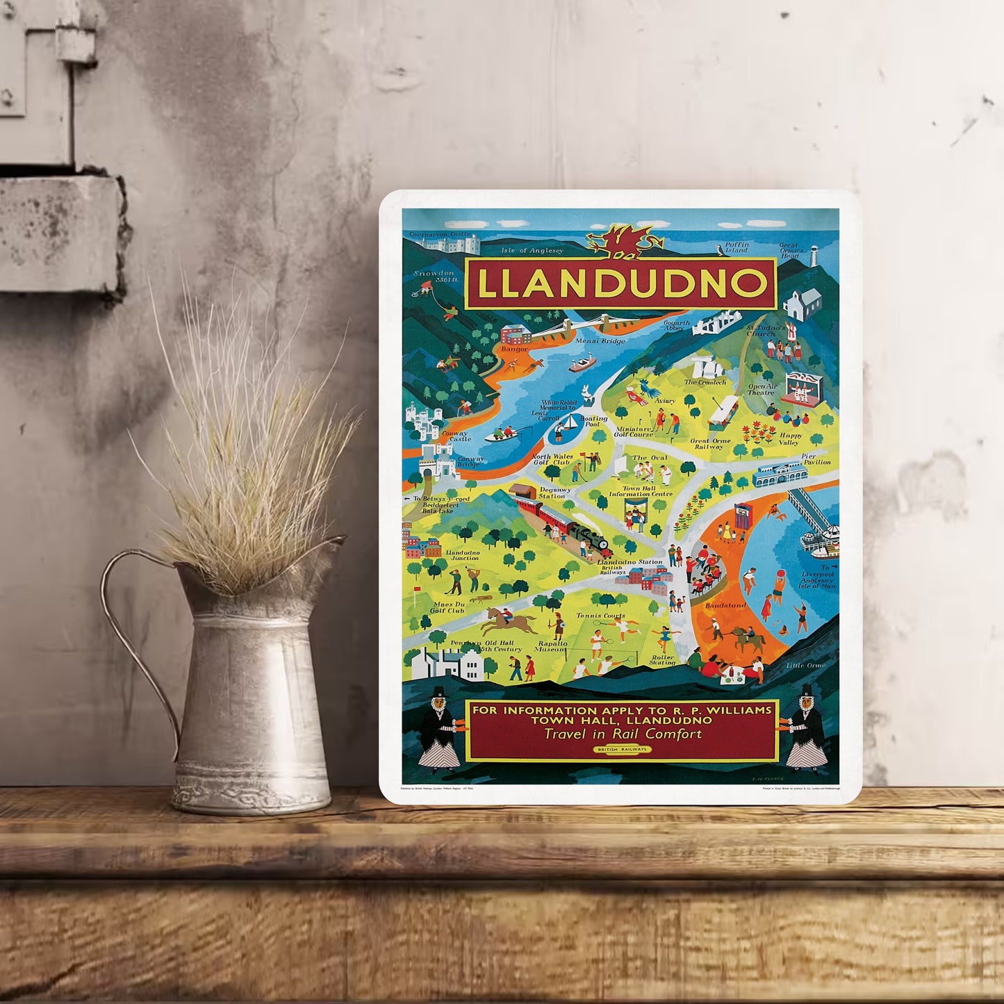 LLANDUDNO SIGN Plaque Vintage Retro Advert METAL Railway Gift Travel Train