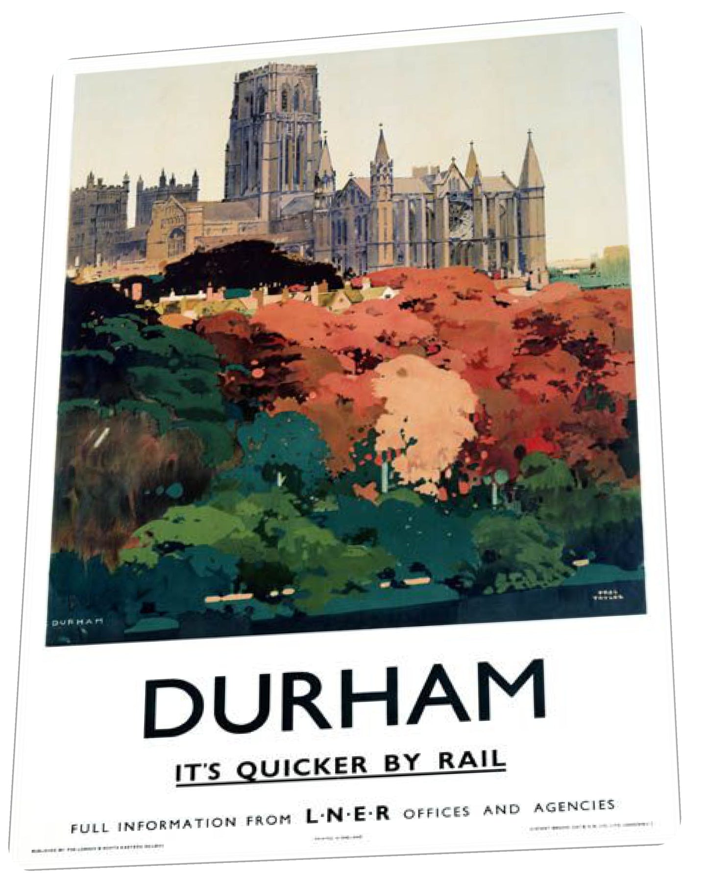 DURHAM Sign Plaque Vintage Retro Advert Metal Railway Gift Travel Train