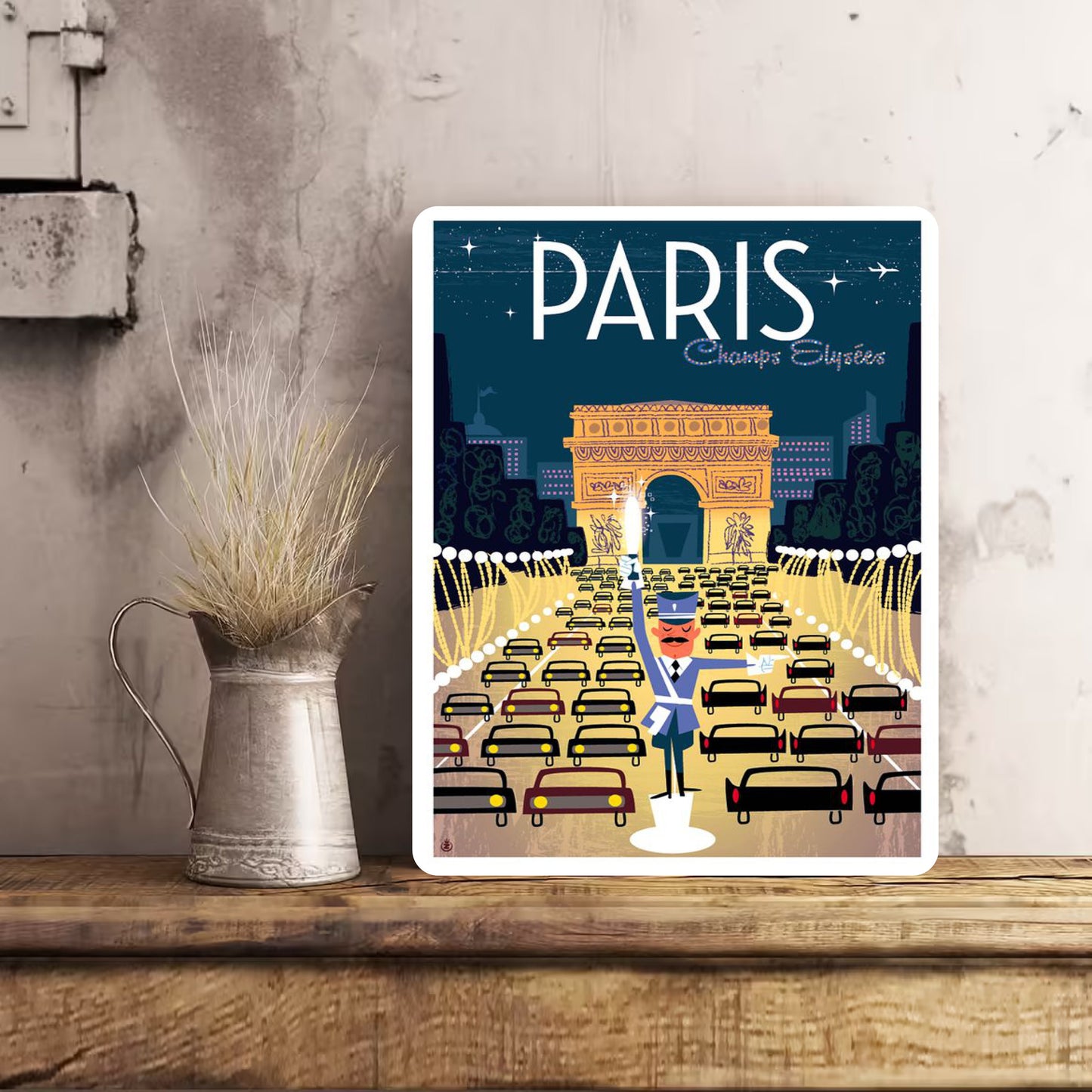 PARIS France Champs Elysees Sign Plaque Vintage Retro Advert Metal Gift Travel
