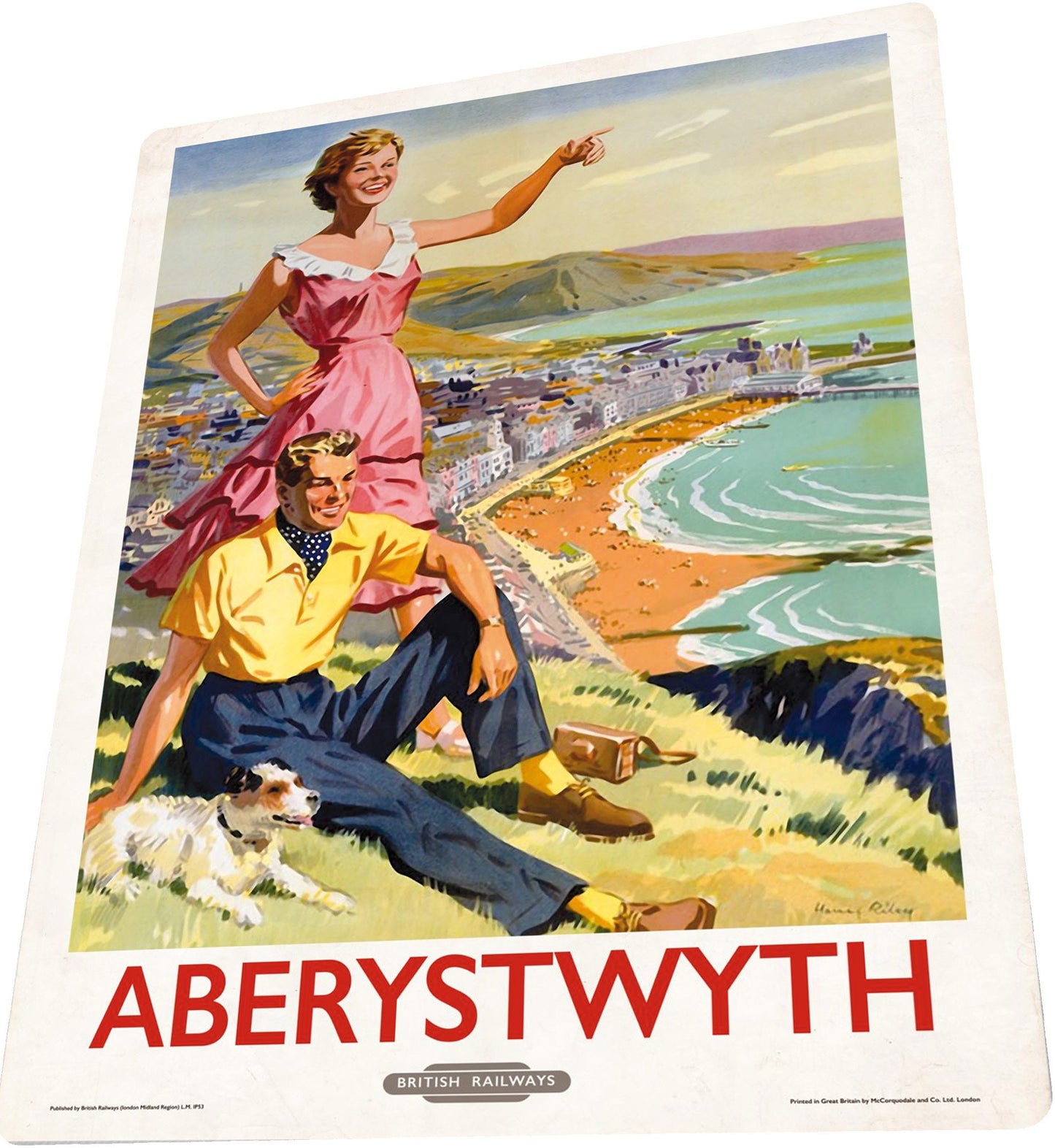 ABERYSTWYTH WALES Sign Plaque Vintage Retro Advert METAL Wall Sign Railway Train