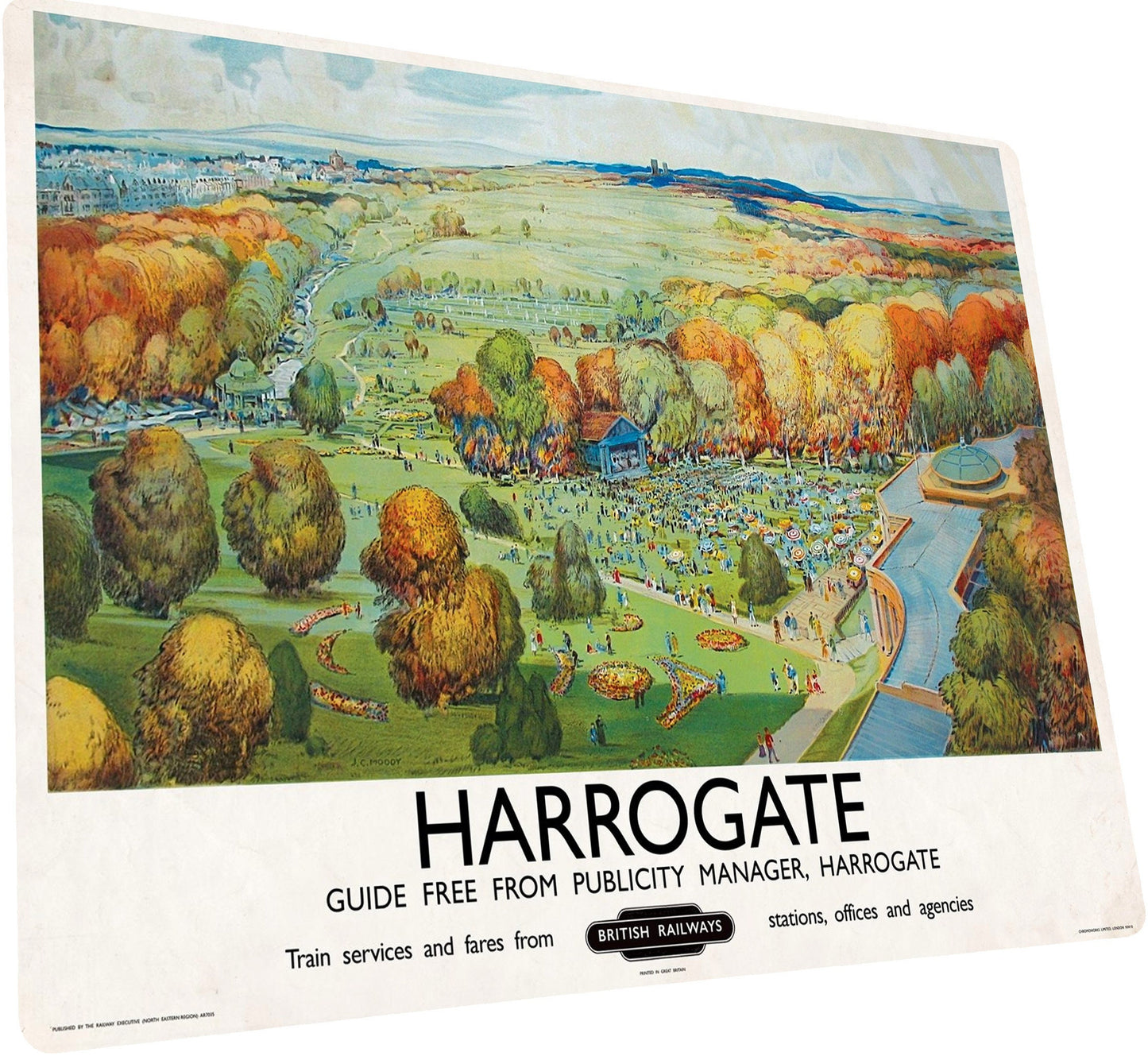 HARROGATE SIGN Plaque Vintage Retro Advert METAL Railway Gift Travel Train