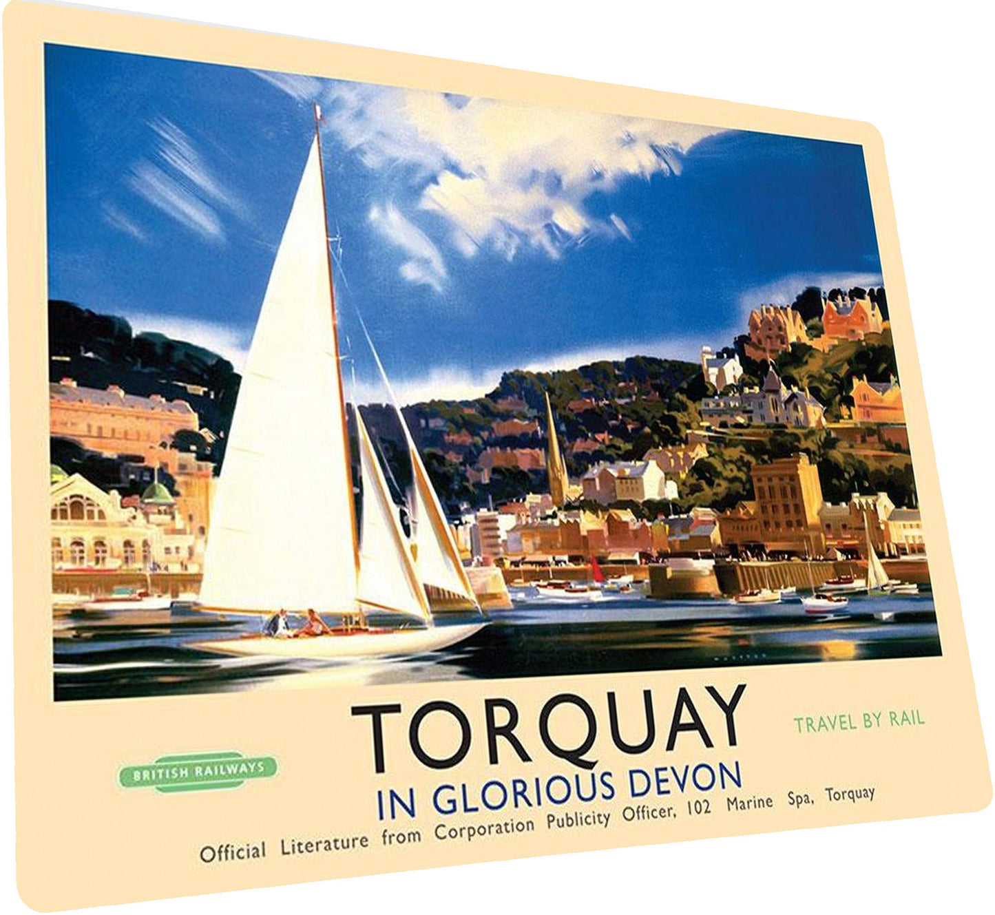 TORQUAY Sign Plaque Vintage Retro Advert METAL Railway Gift Travel Train