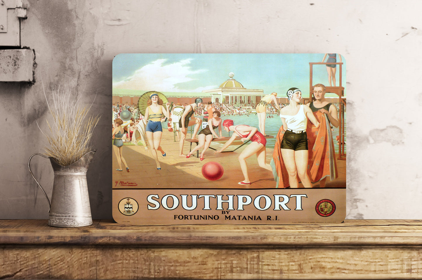 SOUTHPORT Sign Plaque Vintage Retro Advert Metal Railway Gift Travel Train