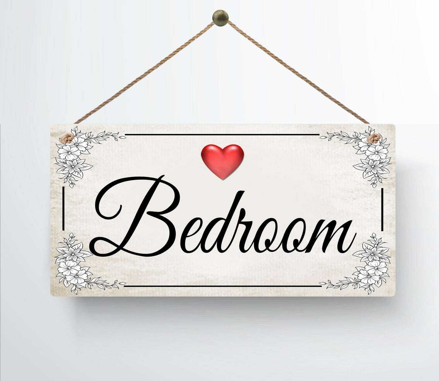Beautiful Handmade Metal Chic Door Room Hanging Door Sign Floral Heart Wall Plaque Any Room