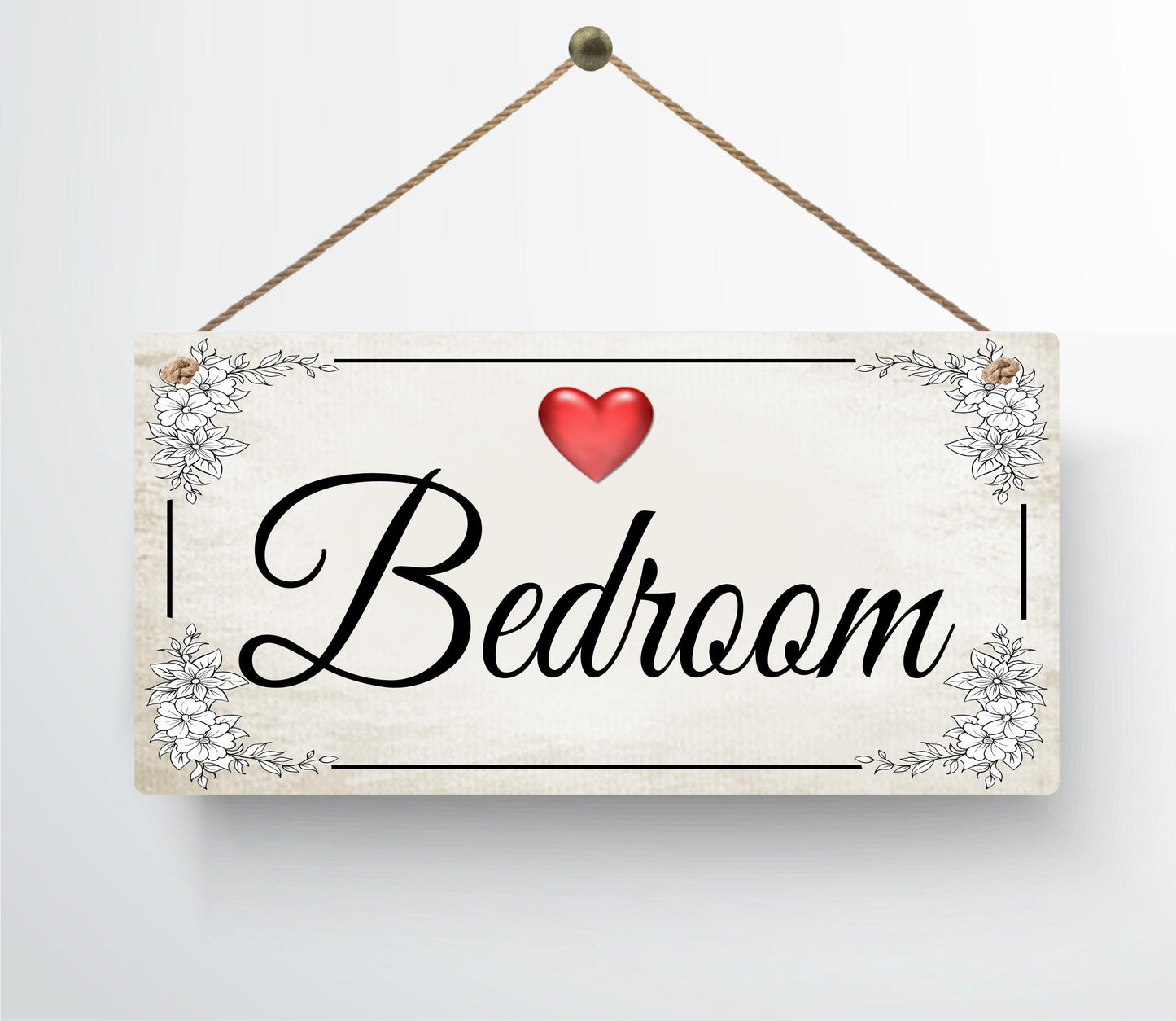 Beautiful Handmade Metal Chic Door Room Hanging Door Sign Floral Heart Wall Plaque Any Room